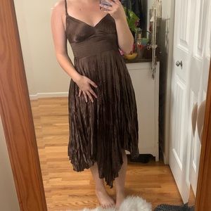 Brown silk dress